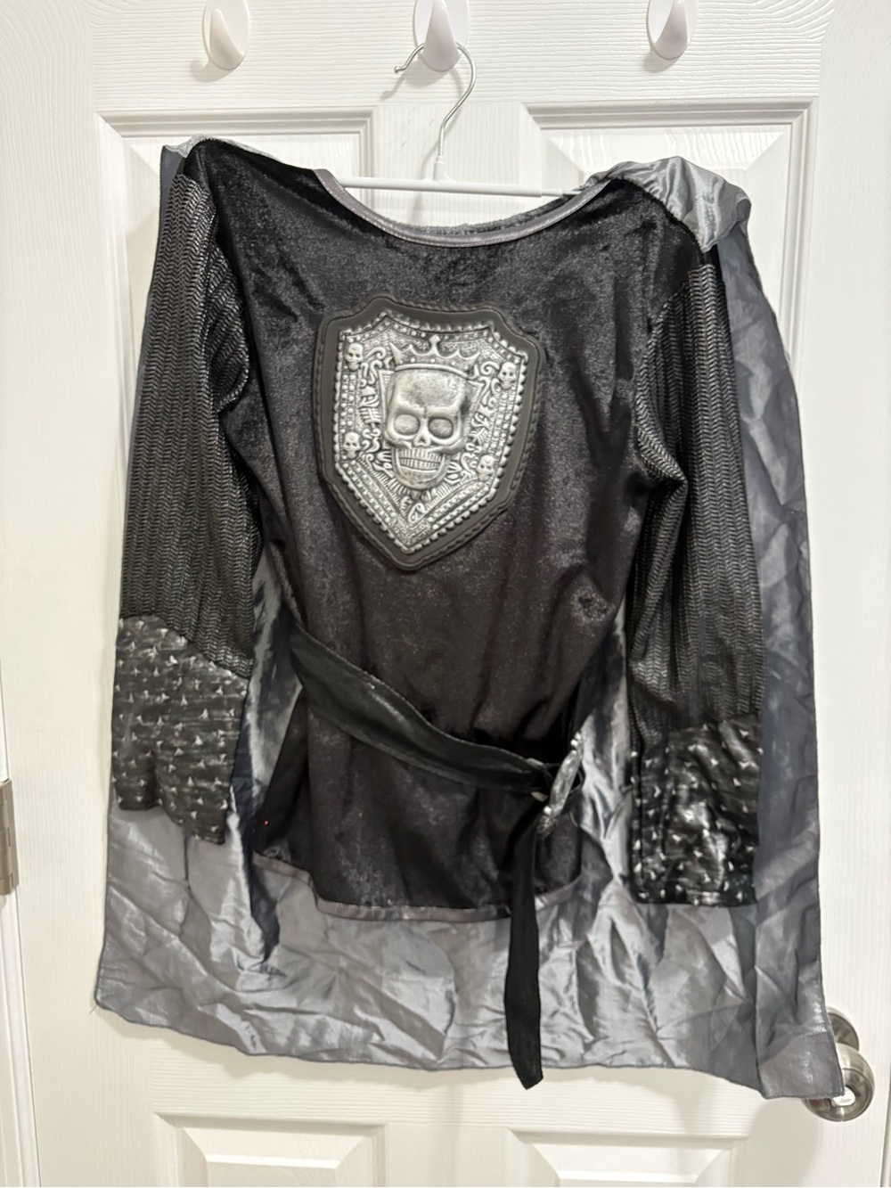 Kids Black Skull Shield Costume Top